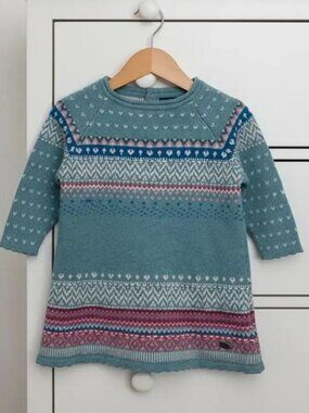 Souris Mini Sweater Knit Fair-Isle Dress size 6 Months